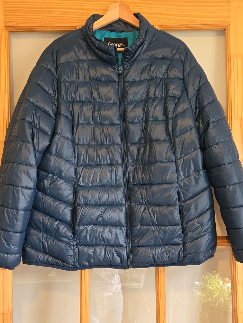 George Womens Lightweight Navy Blue Puffer Jacket 2x
